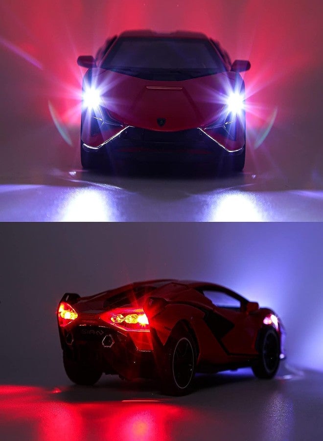 سكاي تيك سيارة لعبة لامبورغيني سيان من سكاي تك®، بمقياس 1:32، مصنوعة من سبيكة معدنية حصرية، تعمل بنظام السحب للخلف، مزودة بأبواب قابلة للفتح وإضاءة وموسيقى، هدية مثالية للأولاد. 【الألوان متوفرة حسب المخزون】 - Image 4